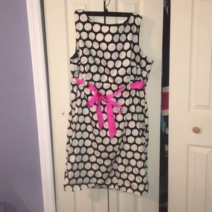 Black dress with white polka dots